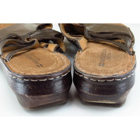 Naturalizer Sz 9.5 M Brown Slide Leather Women Sandals Leanna - Picture 5 of 8